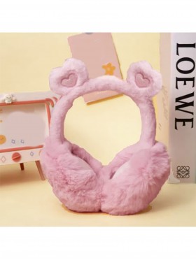 Solid Color Heart Plush Earmuff